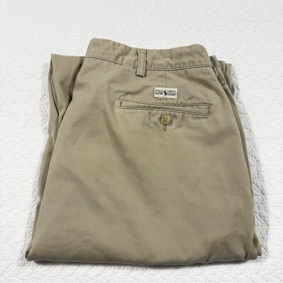 Polo Ralph Lauren Other - Vtg Polo Ralph Lauren Andrew Pant Mens Chinos 36x33 Pleated Cotton Khaki Tan EUC